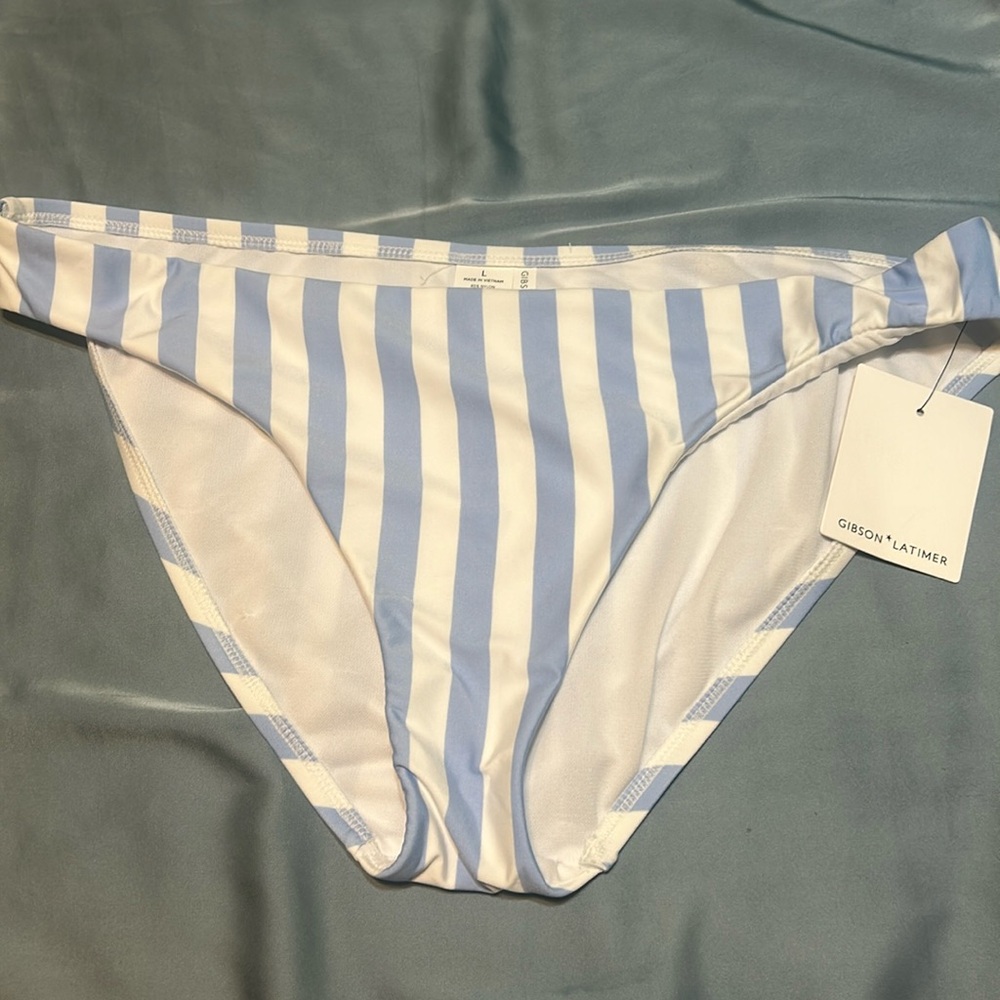 Gibson Latimer striped bathing suit bottom